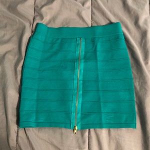 Teal Bandage Zipper Skirt 🟣